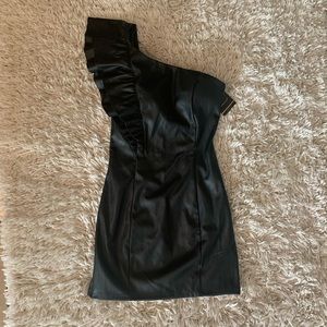 NWT Forever 21 black leather mini dress Sz. Small